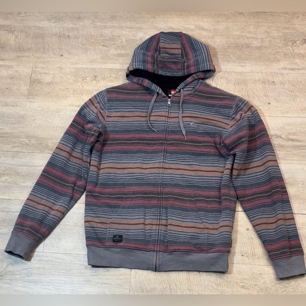Quicksilver Men’s Sherpa Lined Full Zip Hoodie Size Medium